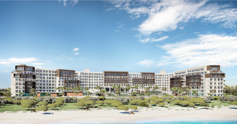 Exterior of new suites near the beach 