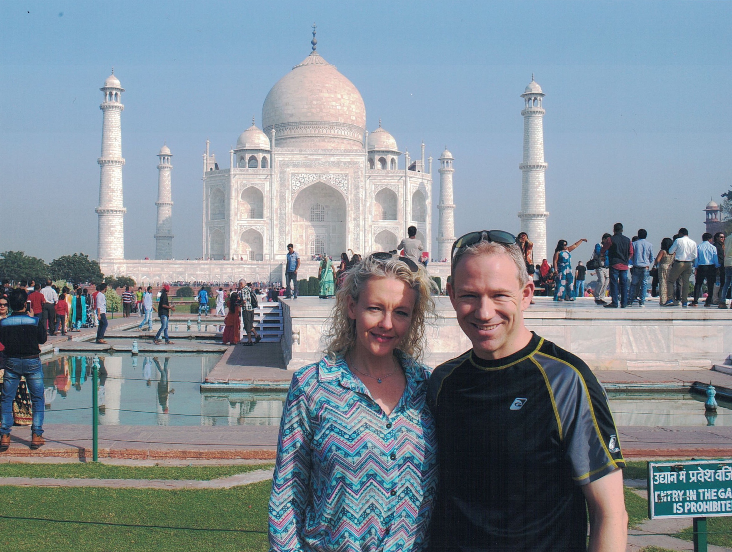 Shawn and Nancy Power in front of the Taj Mahal 