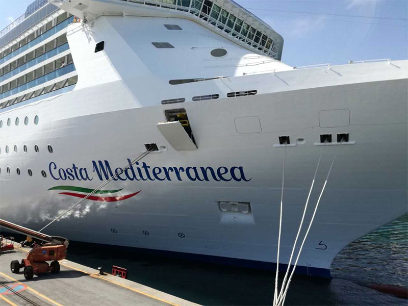 Costa Cruises new livery on the Costa Mediterranea