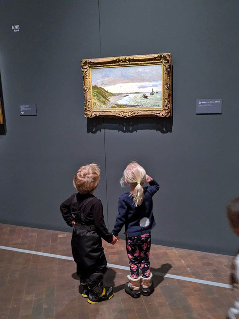 kids looking at Monet painting