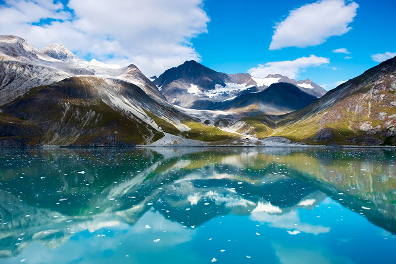 Majestic mountain range in Glacier Bay National Park Alaska