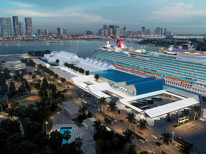Carnival Corporation has unveiled planned designs for its 195 million renovation and expansion of Terminal F in PortMiami by