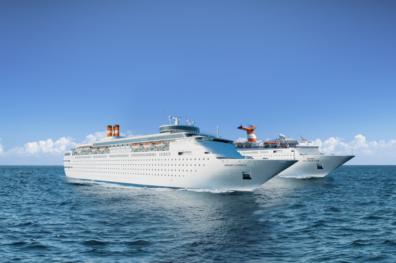 The cruise lines Grand Classica and Grand Celebration at sea