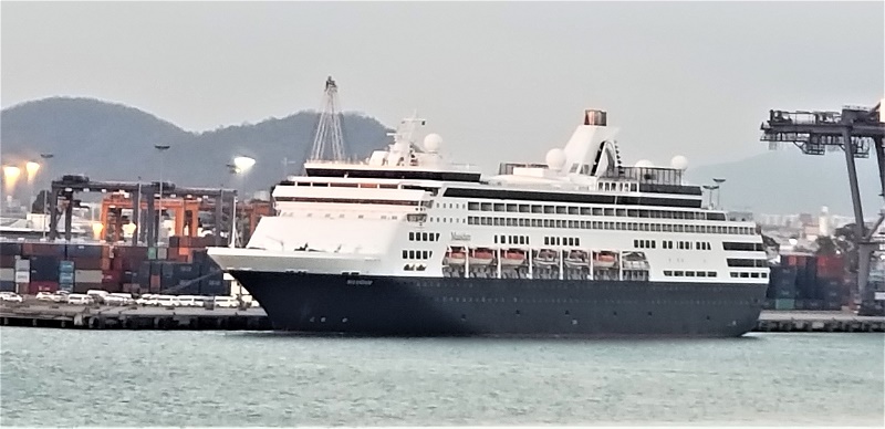 Holland America Line Maasdam in Sihanoukville Cambodia 2019 Photo by Susan J Young Editorial Use Only an J Young Editorial