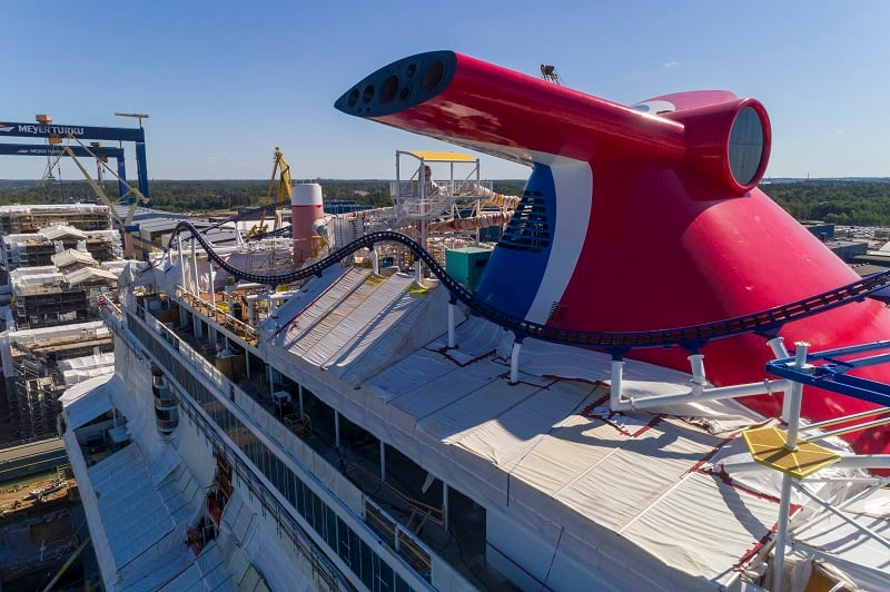 Carnival Cruise Line Mardi Gras Under Construction at Finlands Meyer Turku shipyard Photo by Carnival Cruise Line 