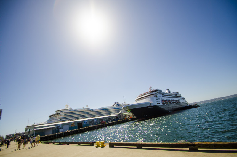 Image of Cruise Ships Docked in Port of San Diego Due to Coronavirus
