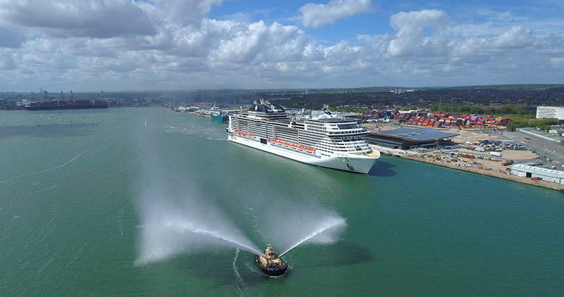 MSC Virtuosa arriving in Southampton
