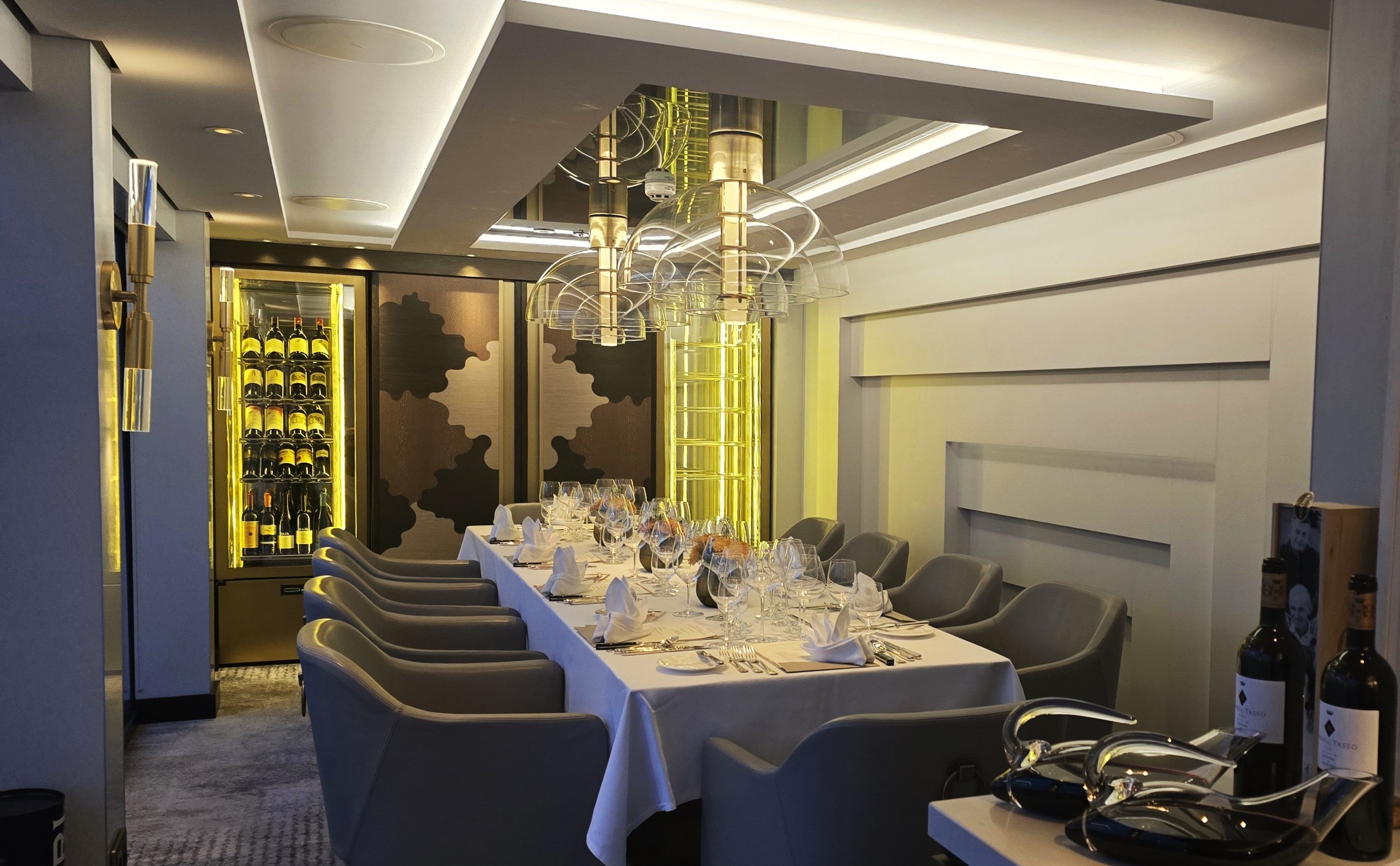 The elegant yet comfortable Vintage Room an exclusive private dining venue aboard Riverside Luxury Cruises  110-passenger