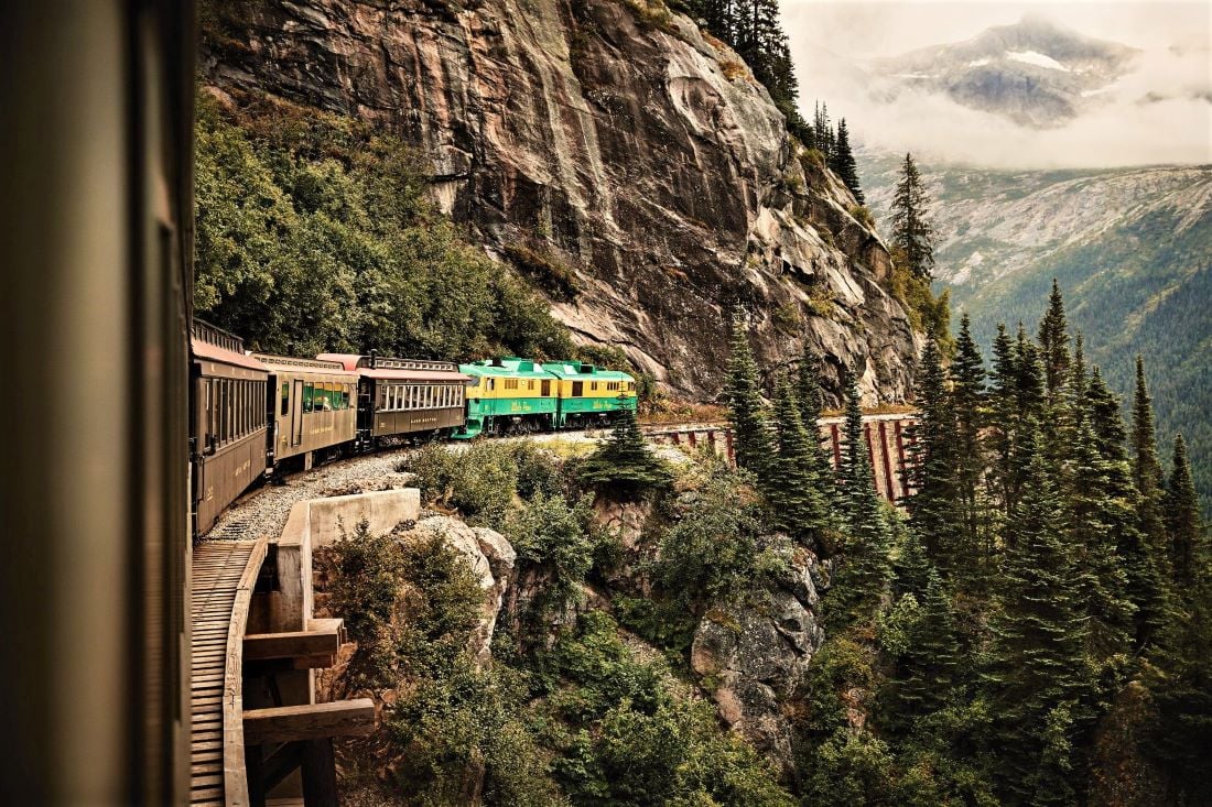 The White Pass  Yukon Route Railroad is a popular shore excursion for Princess Cruises guests whose ship calls at Skagway A
