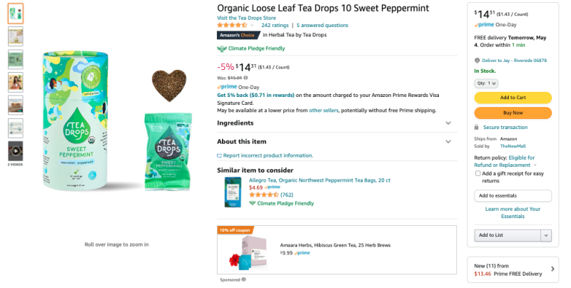 Tea Sales at Amazon.com