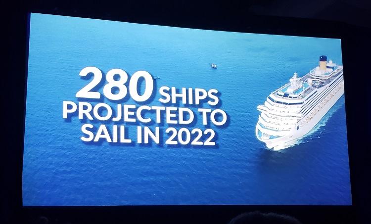 Some 280 ships are projected to sail for CLIA member lines in 2022.