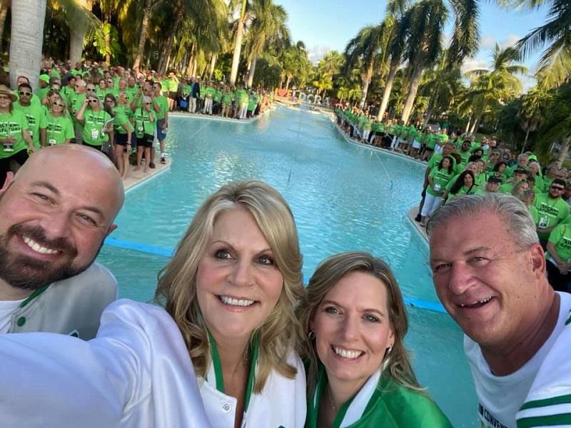 Cruise Planners executives Brian Shultz, Michelle Fee, Theresa Scalzitti and Scott Koepf, and hundreds of Cruise Planners advisors at El Dorado Royale for 2021 Conference
