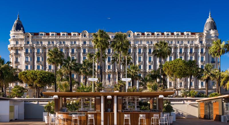 The facade of the Carlton Cannes, a Regent Hotel