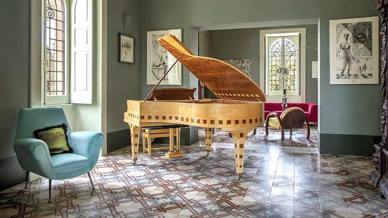 Castle Elvira Salon with piano