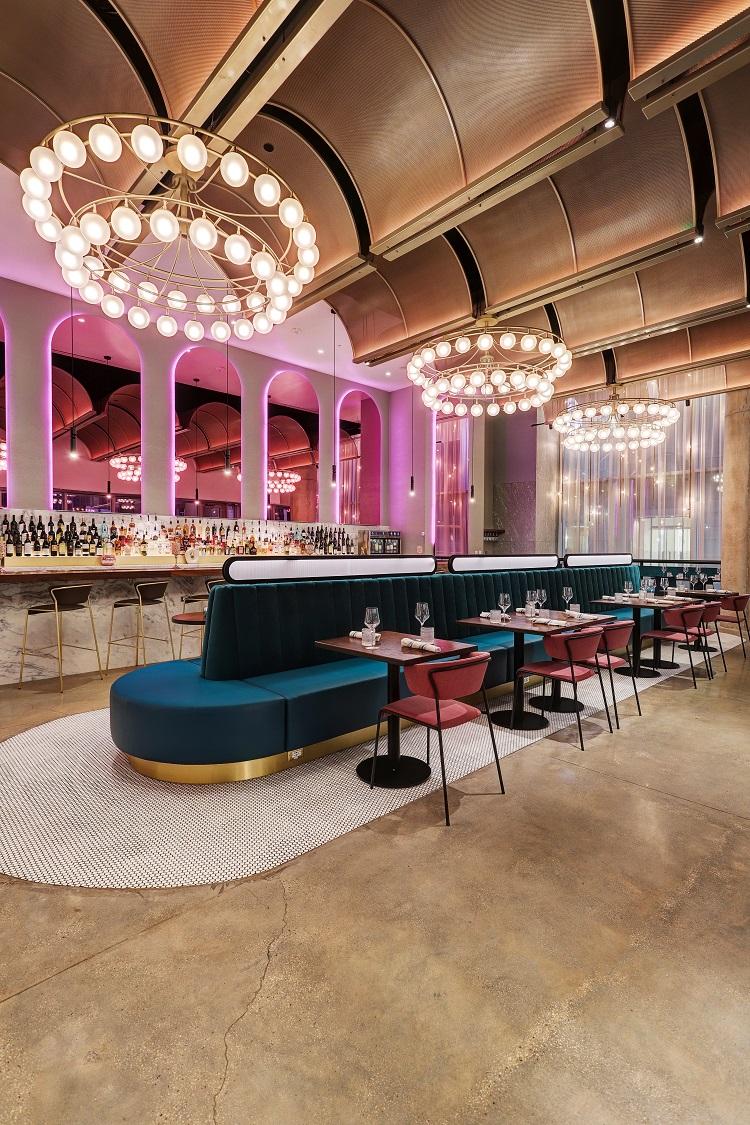 An ultra-luxe design featuring crystal chandeliers
