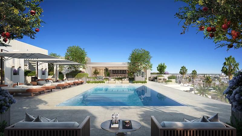 Mandarin Oriental Residences, Beverly Hills rooftop pool