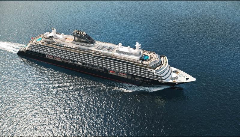 Aerial rendering of Explora I, the new ship for Explora Journeys