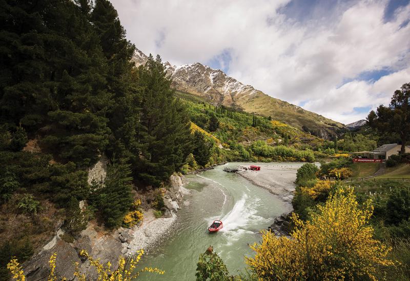 A Jet Boat in Shotover River, New Zealand