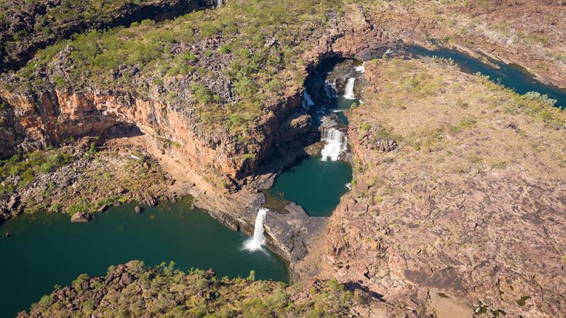 Aerial view of Mitchell Falls and Plateau, Kimberley Coast, Western Australia