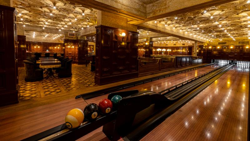 A old-fashioned bowling alley