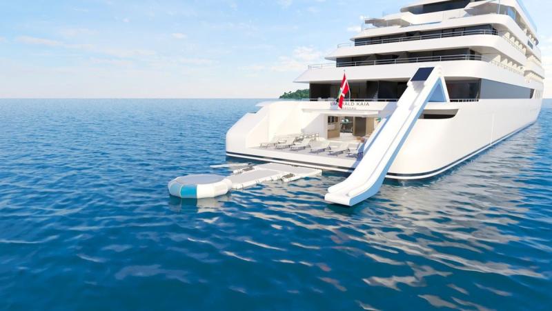 Marina Deck with water slide, Emerald Kaia_Rendering