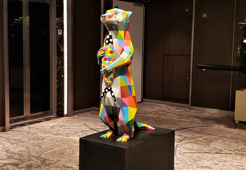 Otter sculpture in elevator lobby, Holland America's Rotterdam