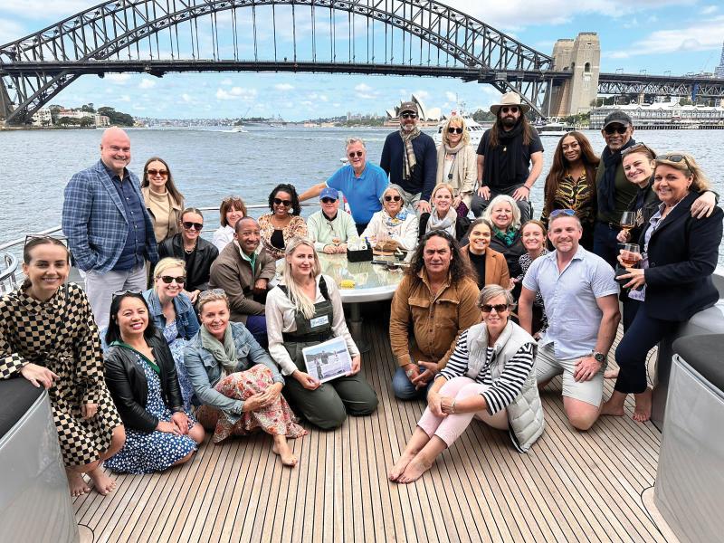 Kemi with fellow board members, T+L staff and Australian tourism board staff on the yacht