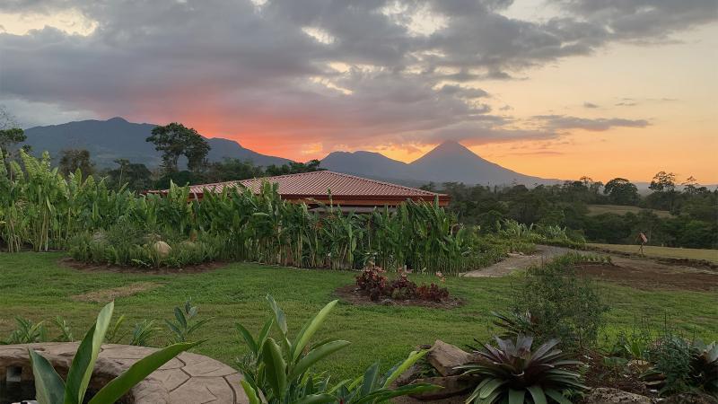 Views of the Arenal Volcano from the gated community