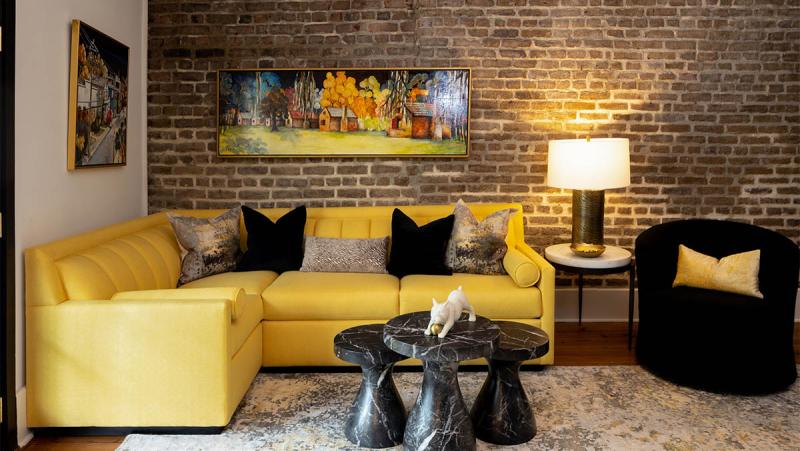 The Vendue_Lobby-Sofa Corner With Brick Wall