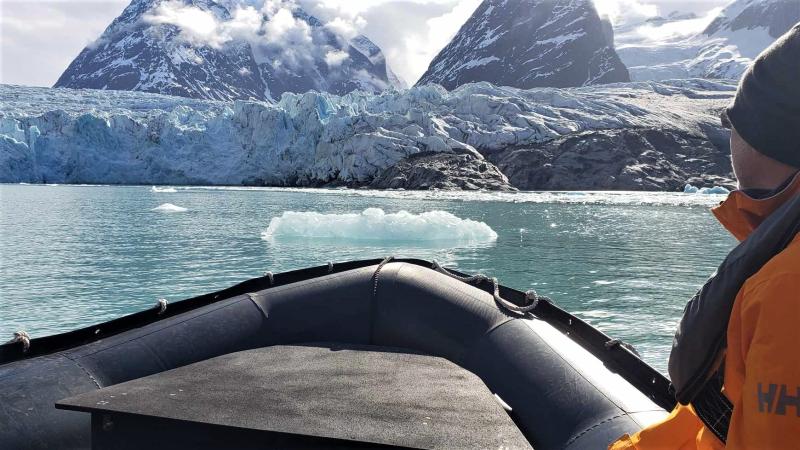 Exploring Eternity Fjord via Zodiac from Seabourn Venture.  Photo by Susan J. Young.