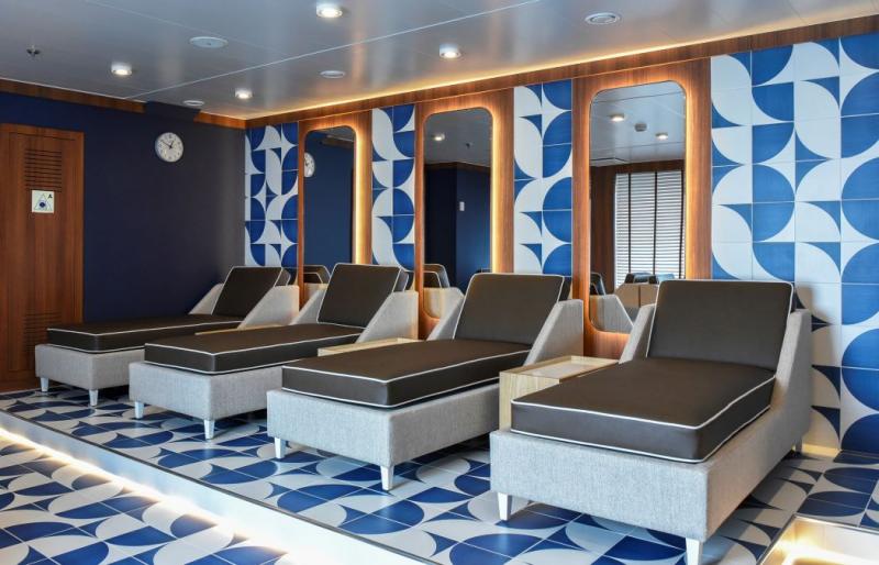 The relaxation room in the SeaSpa by L'Occitane on Atlas Ocean Voyages' World Traveler.