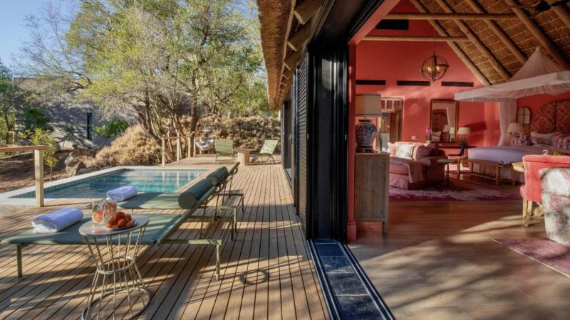 Private deck with pool, Waterside at Royal Malewane