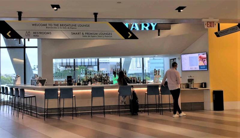The Mary Mary Bar at Fort Lauderdale's Brightline station serves both food items and drinks. 