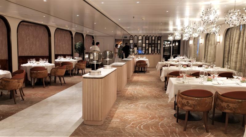 Crystal Serenity's redesigned specialty restaurant is now called Osteria D'Ovidio; it was formerly Prego in this space.