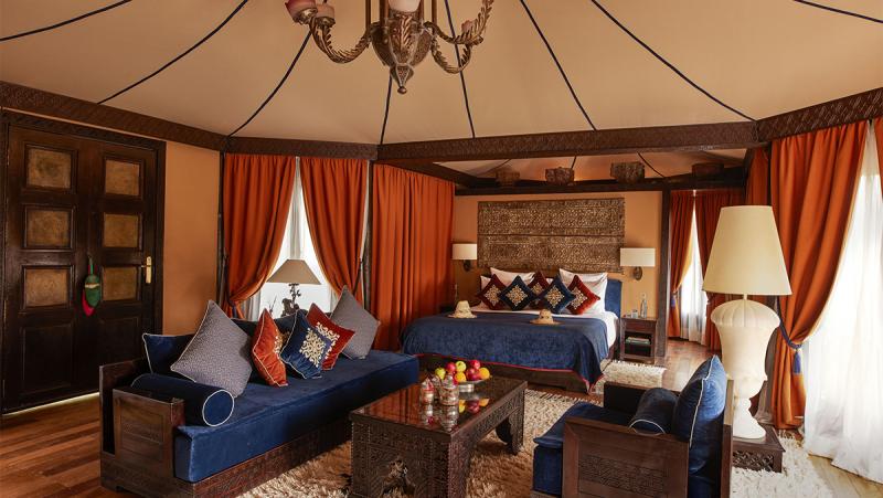 Berber tent with hot tub