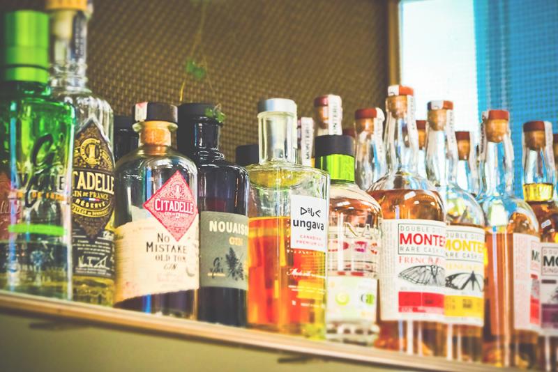 liquor bottles
