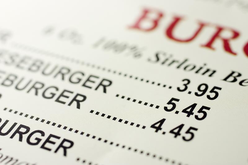 menu pricing