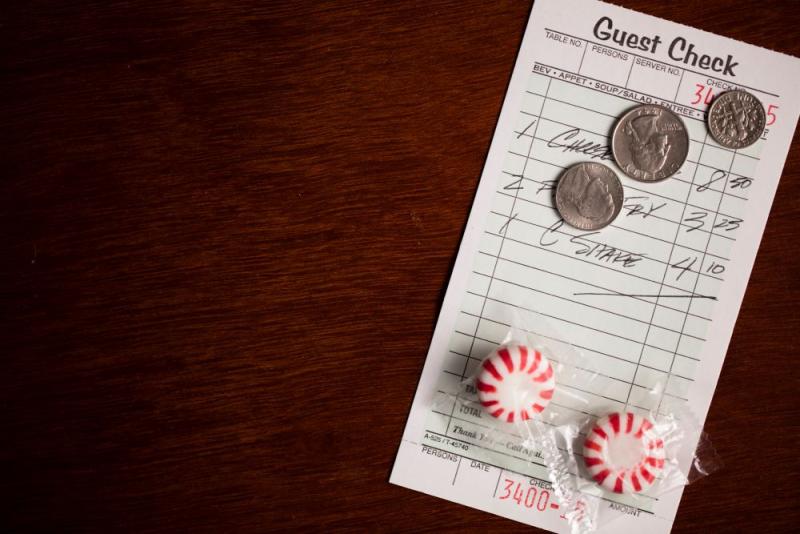 mint on a check