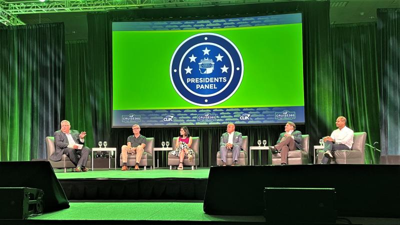 President's Panel of cruise executives at 2023 Cruise360
