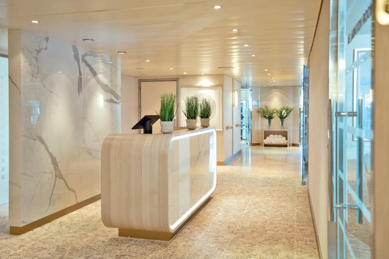 Image of reception area for spa. 