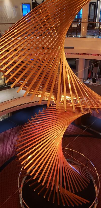 "Harps," the multi-level atrium sculpture on Holland America Line's Rotterdam