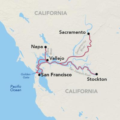 The new "San Francisco Bay" itinerary will operate on four dates in 2023 to interior California destinations.