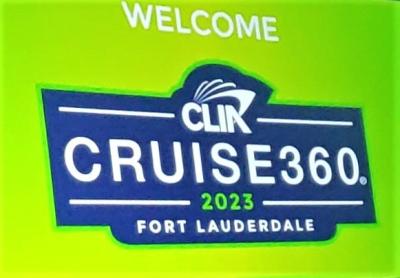 Logo welcoming travel advisors to 2023's Cruise360.