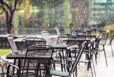 restaurant patio stormy weather