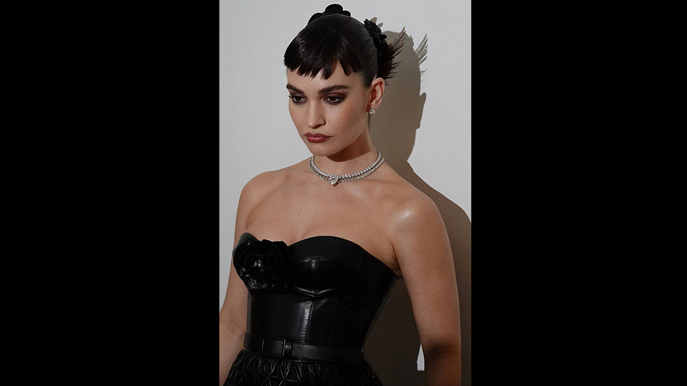 Actress Lily James hair look for The Met Gala 