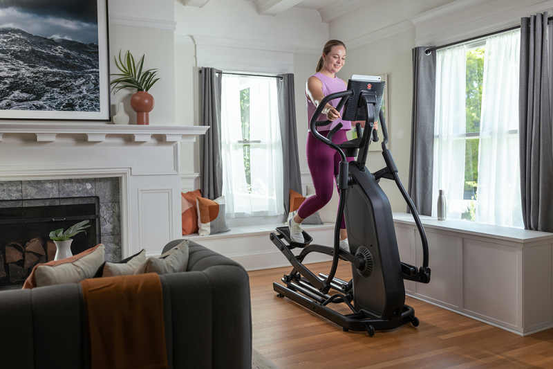 The new Schwinn 490 Elliptical features a compact footprint and comprehensive connected fitness experience 
