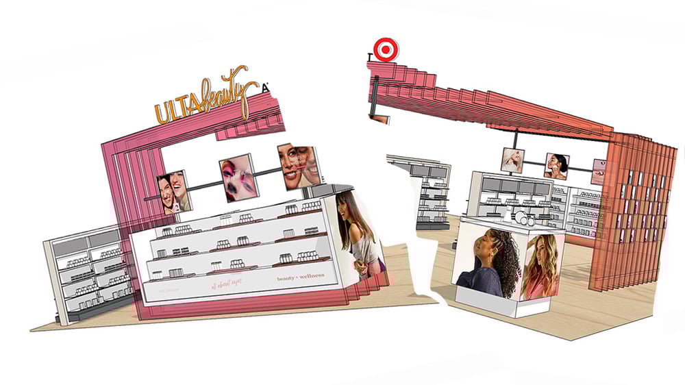 Photo edited rendering of the Ulta Beauty at Target concept released in 2020