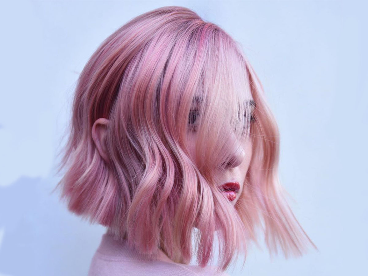 Dimensional pink hair color