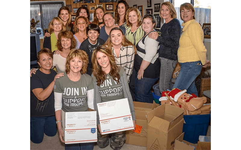  Volunteers pack Soldier Boxes for holiday shipment