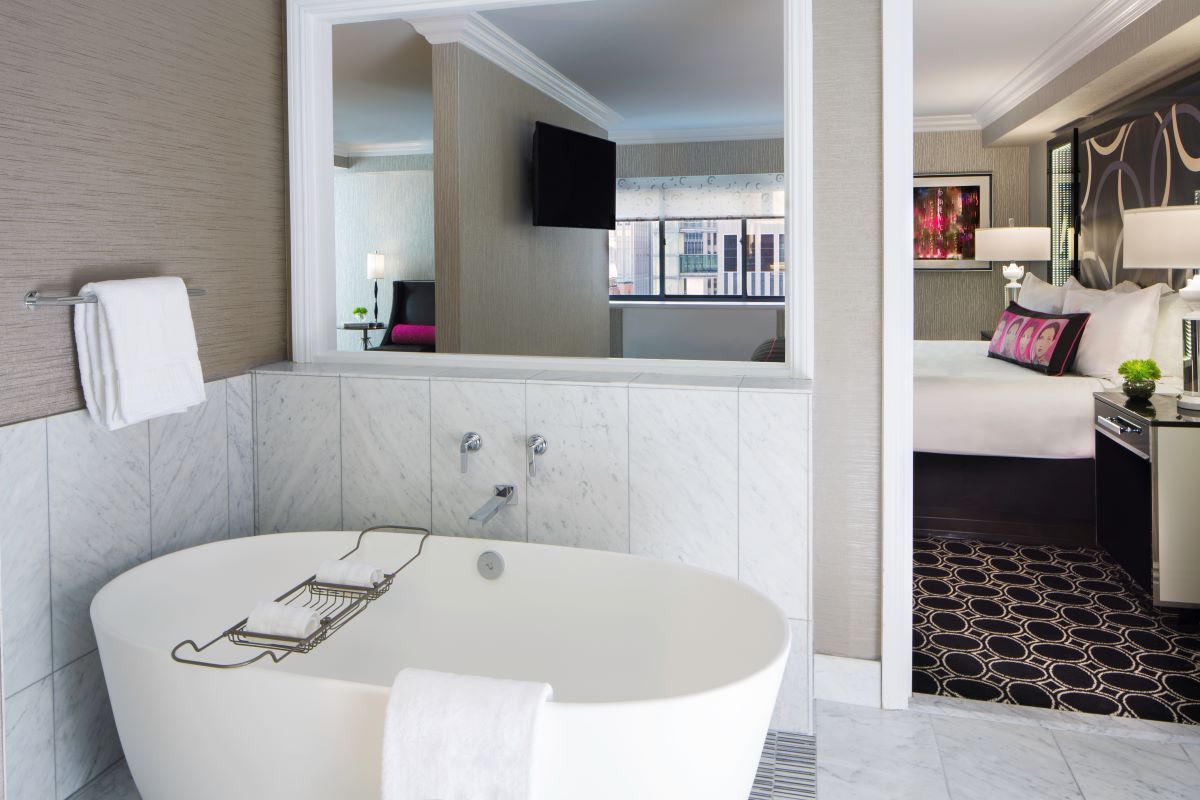 Spa suite bathroom at NYC Kimpton Muse Hotel